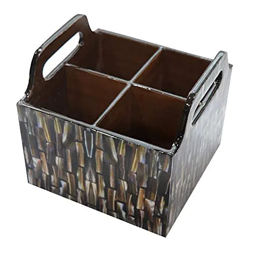 Marble Design Four Rack Wooden Cutlery Stand