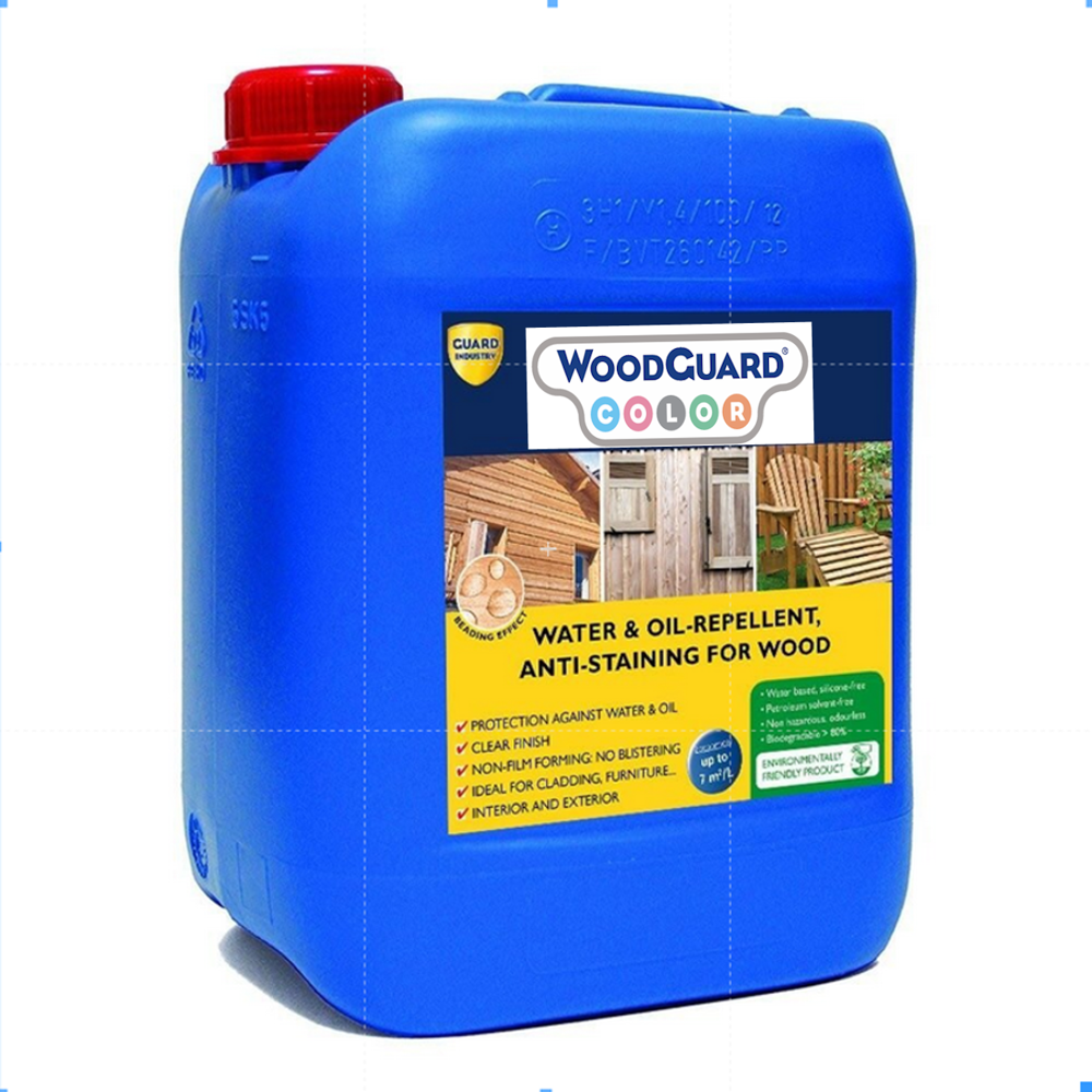 Woodguard Color Wood Sealer | Water Repellent Protective Coating Deck Terrace Furniture 5 Colors - Color: Brown