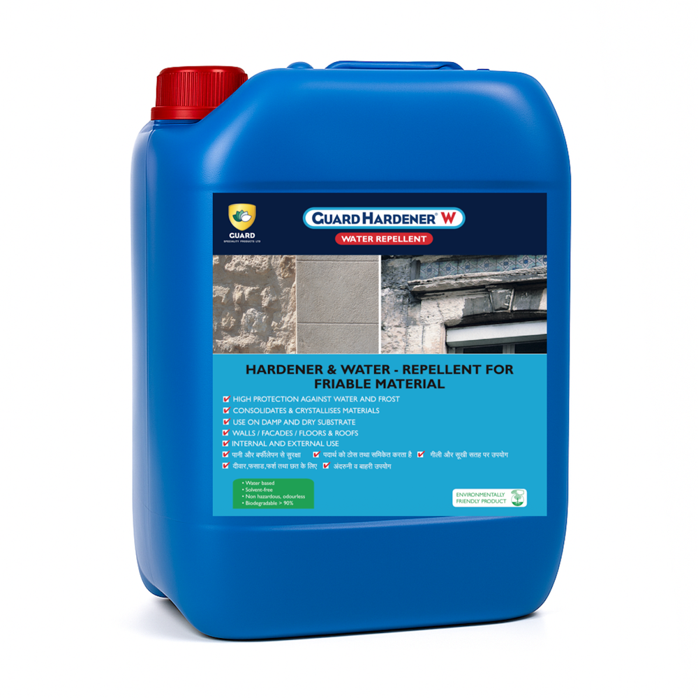 Guard Hardener W- Hardener for Concrete, Stone, Masonry, Floor, Wall Consolidation - Water Repellent Sealer - 1 Liter