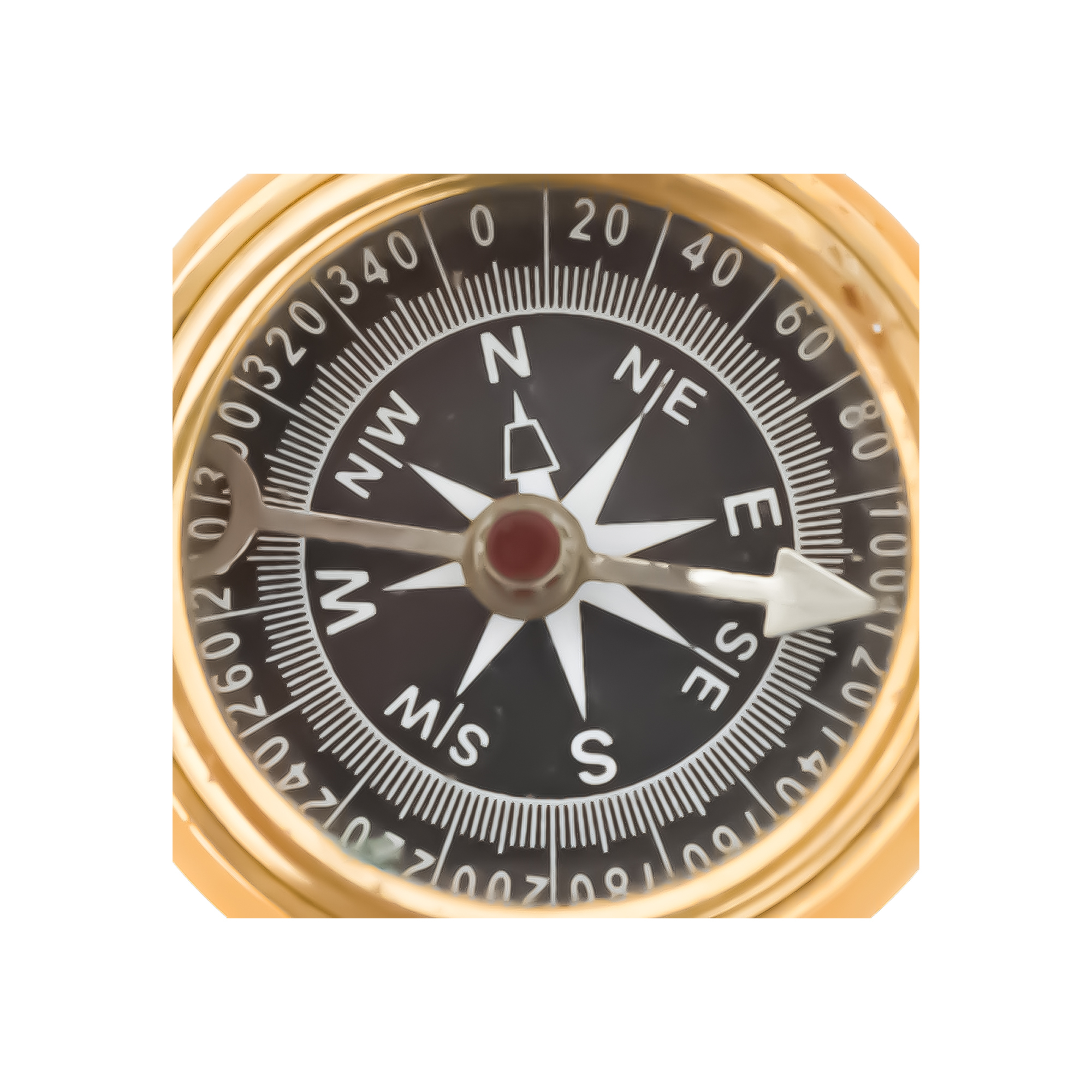 Brass Finish Pocket Compass