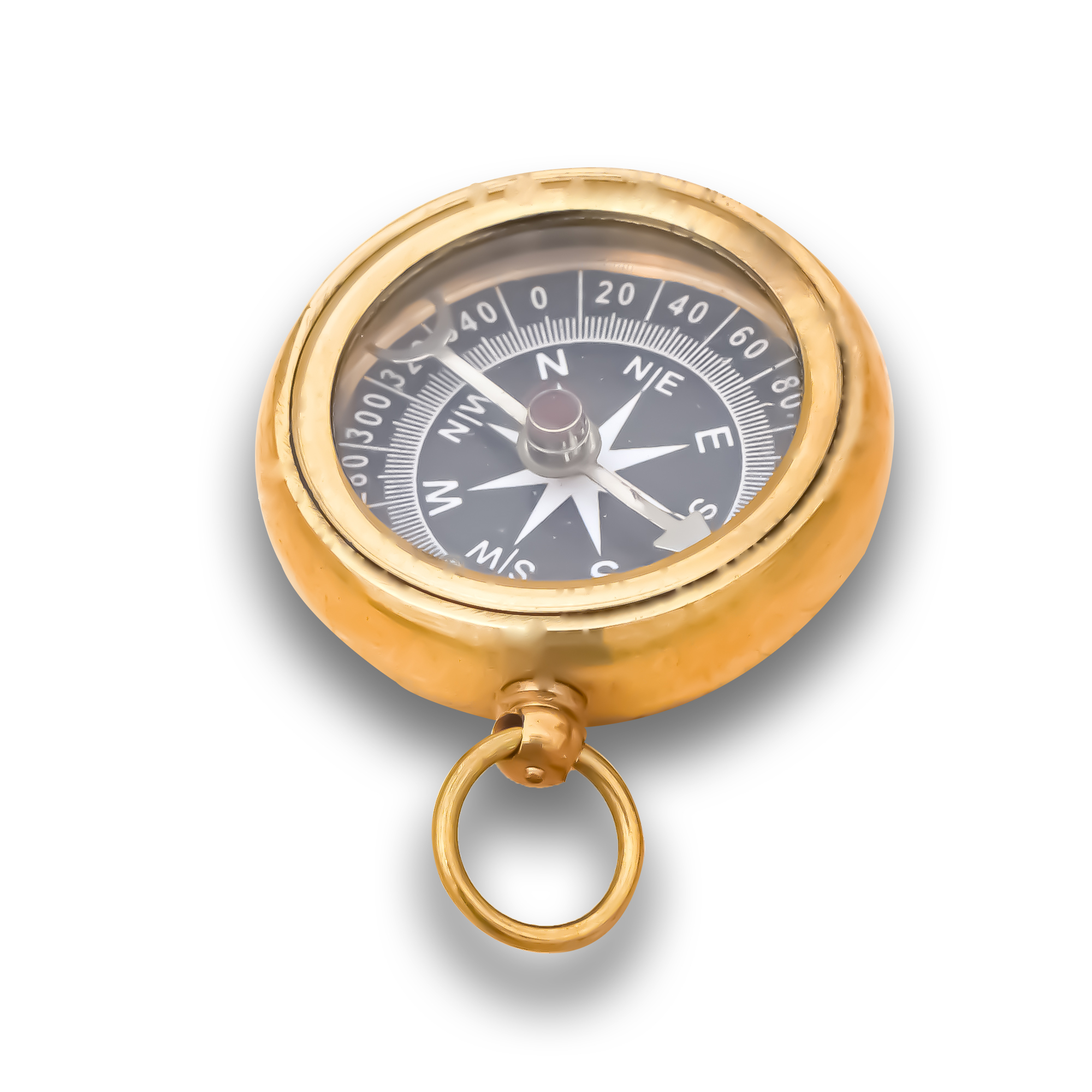 Brass Finish Pocket Compass