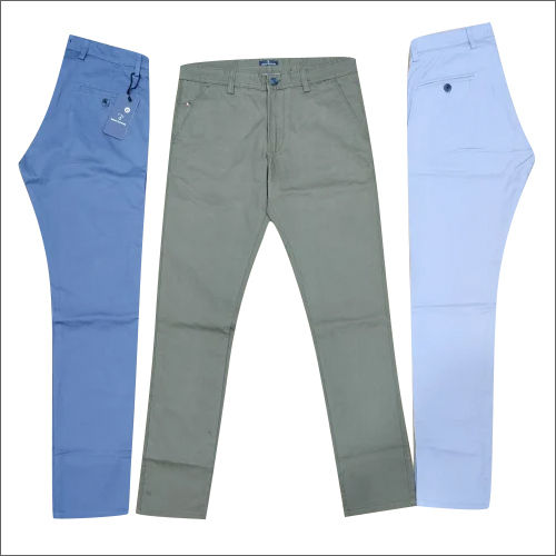 Buy STOP Light Blue Solid Cotton Stretch Slim Fit Men's Trousers | Shoppers  Stop