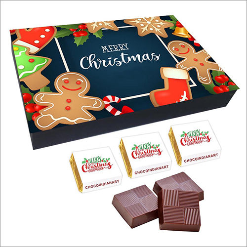 Brown Merry Christmas Printed Chocolate Gift Box