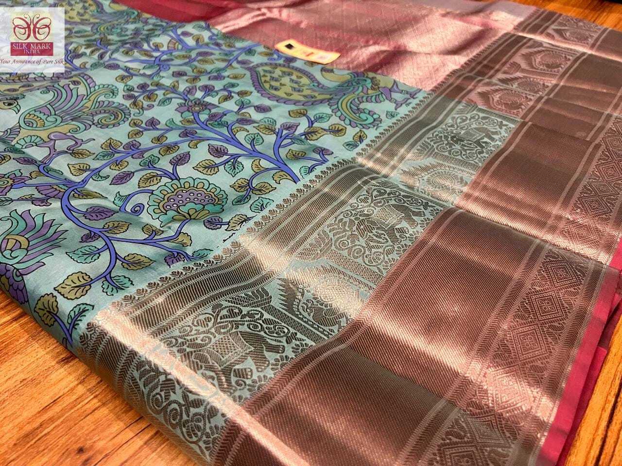 Pure kalamakari silk saree kanchipuram Silk