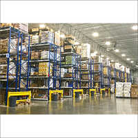 Yellow-blue Warehouse Storage Rack