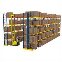 Industrial Warehouse Storage Rack - Mild Steel, Rectangle Shape, Yellow-blue Finish | Industrial Usage For Optimal Storage Solutions