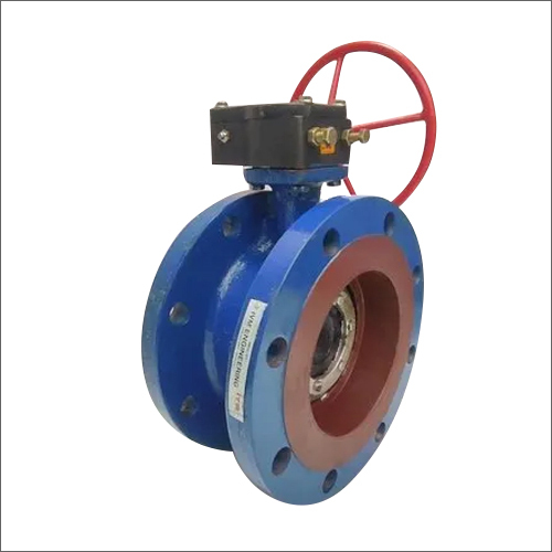 Blue Gear Operated Butterfly Valve