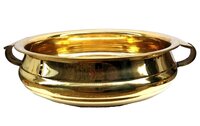 Handcrafted Brass Uuli Pot with Lacquer Finish size Diameter10 x 4 in Decorative Showpiece - 10 cm  (Brass Gold)