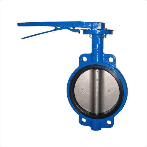 Blue 40Mm Manual Flanged Butterfly Valve