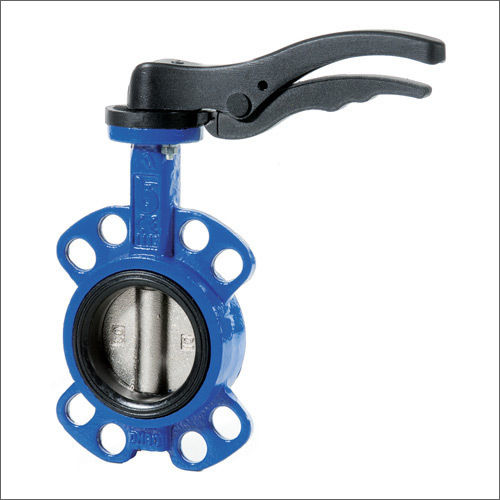 Stainless Steel Ss Wafer Lugged Blue And Black Butterfly Valve