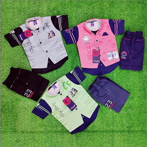 Baba Cotton Shirt And Shorts - Cotton Size: L M S XL Multicolor | Trendy Design Washable For Boys Perfect for Kids