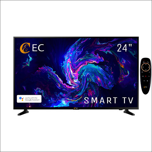 Plastic & Glass 24 Inch Led Smart Tv With Voice Remote