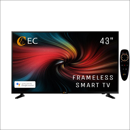 Plastic & Glass 43 Inch Led Smart Frameless Tv With Voice Remote