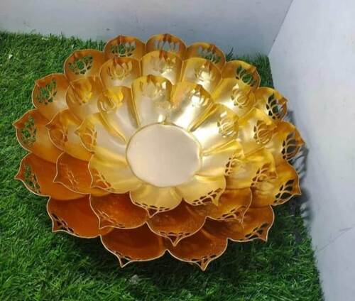 Round Flower Border Designer Urli Set of 1 Floating Flower and Tea Light Candle Decorative Beautiful Handcrafted Bowl for Home Office and Table Decor Exclusive for Diwali Gift