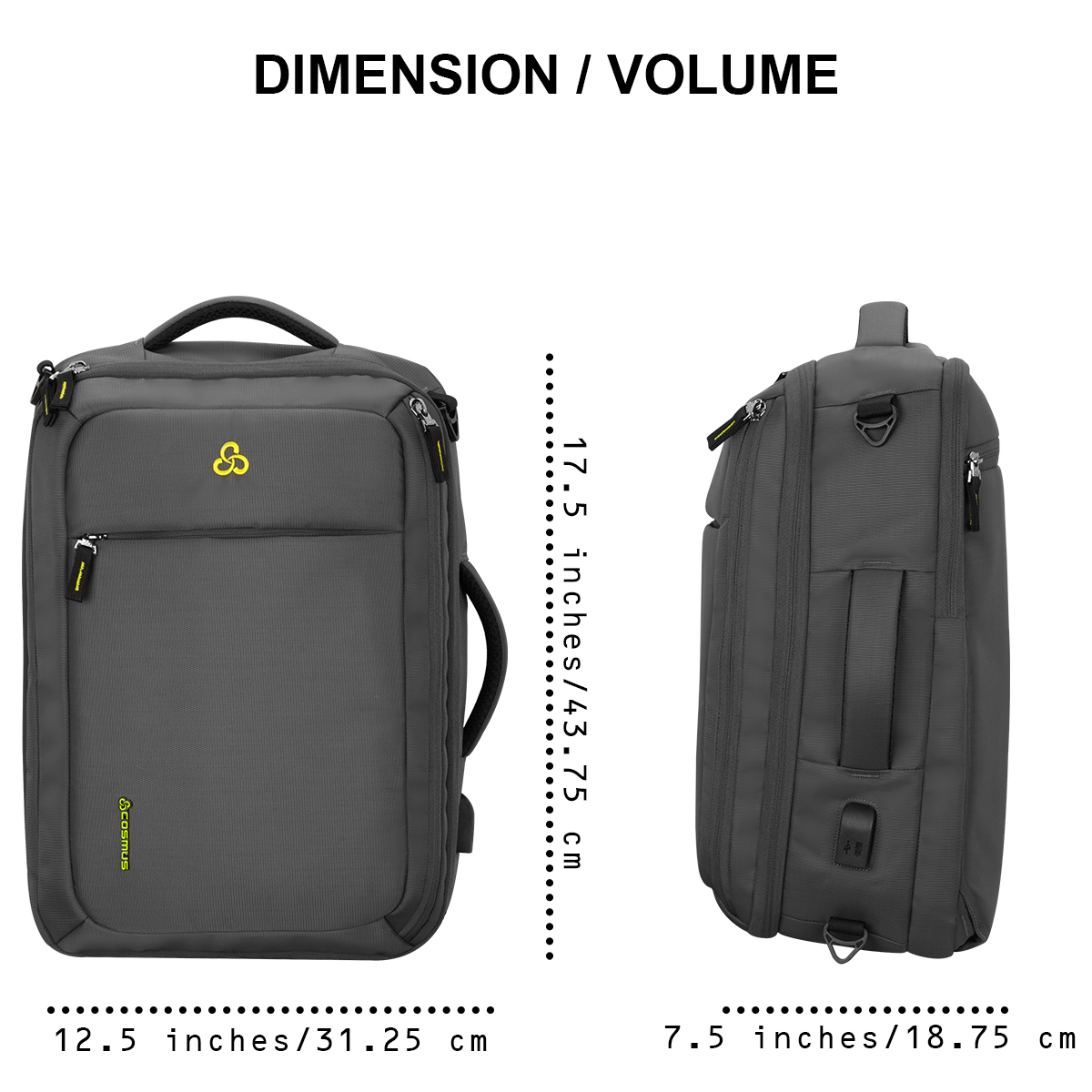 Agility Grey Convertible Backpack Messenger Bag