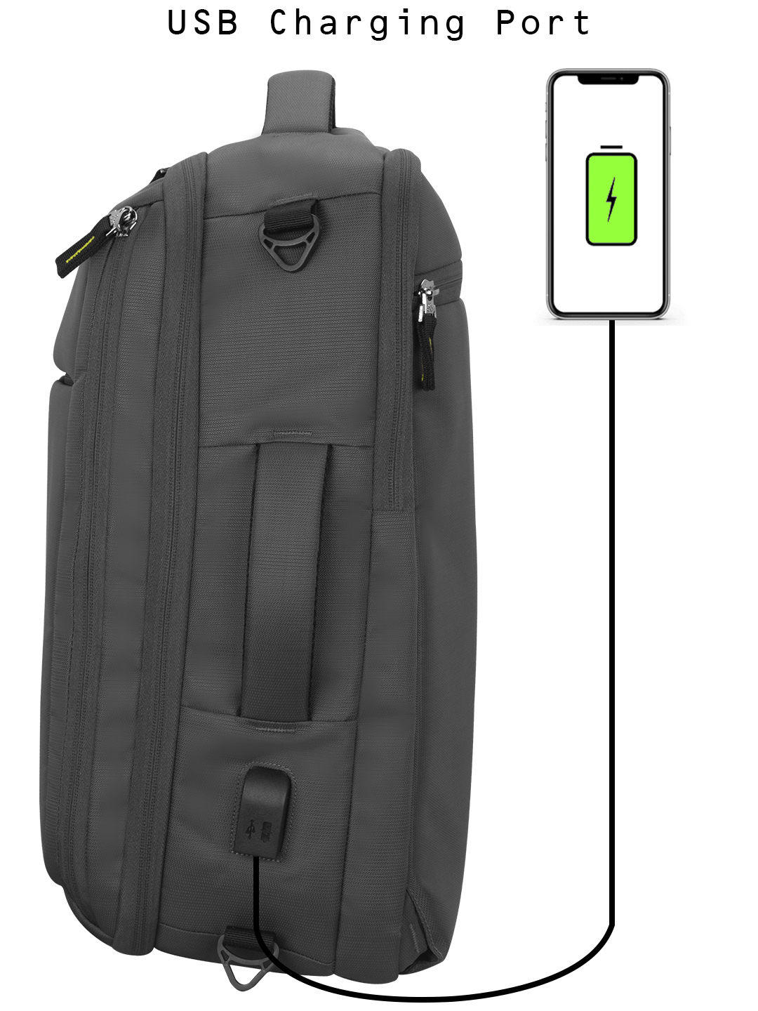 Agility Grey Convertible Backpack Messenger Bag