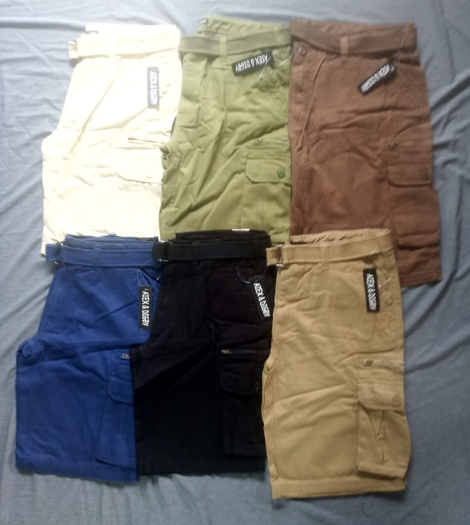 MENS BELTED CARGO SHORTS