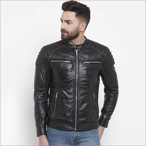 Men Fancy Black Leather Jacket