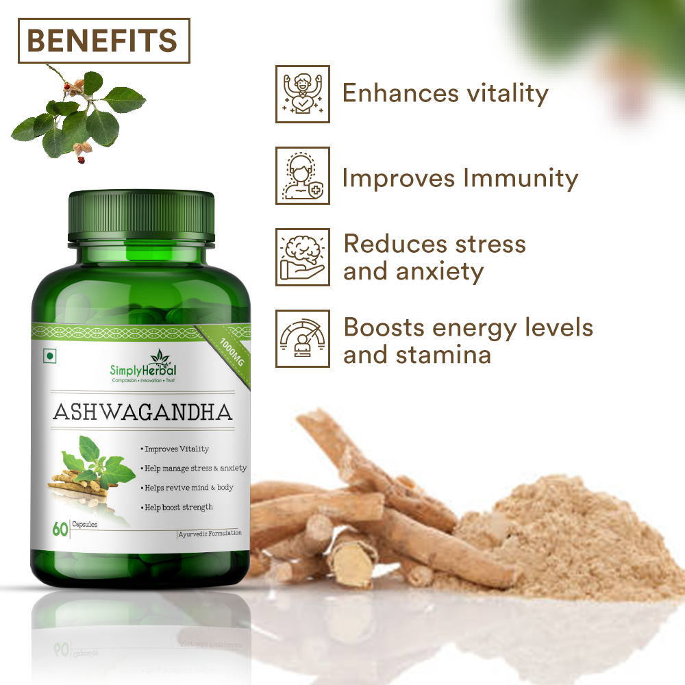 Ashwagandha Capsules 1000Mg - for Better Health Supplement