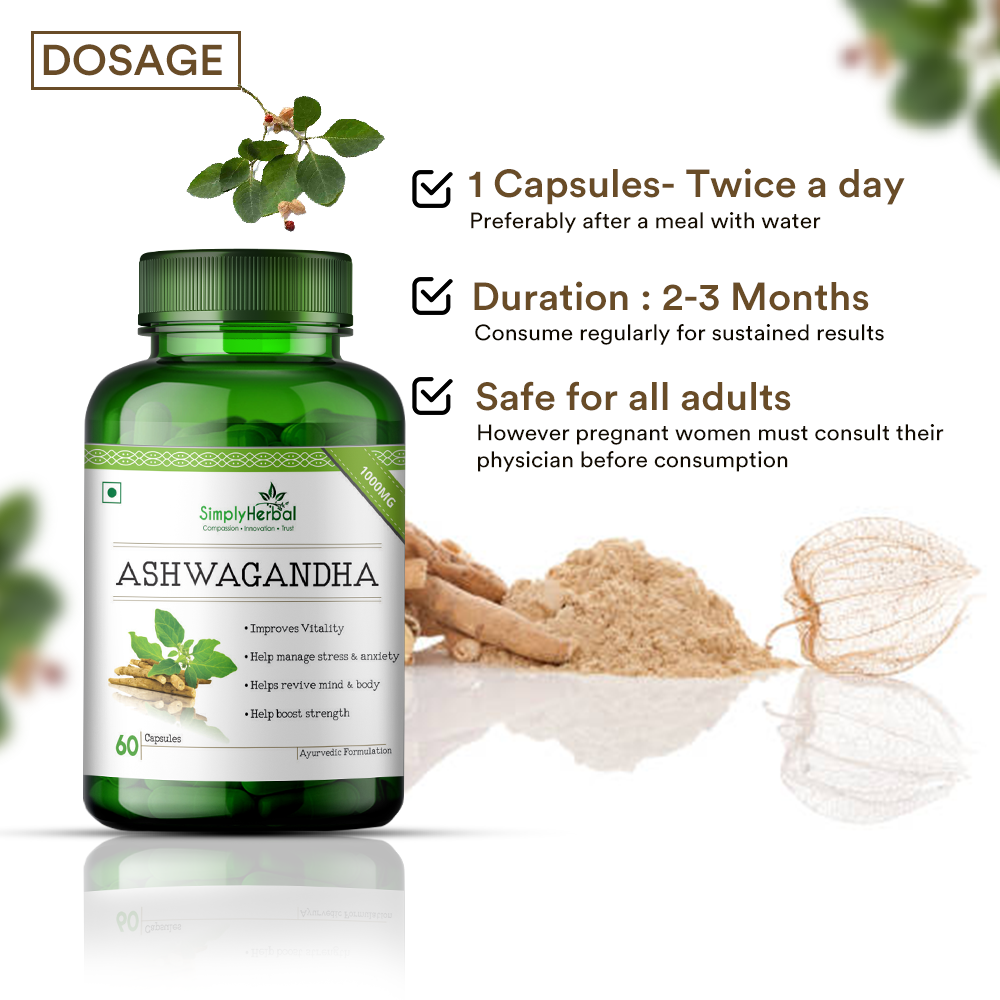 Ashwagandha Capsules 1000Mg - for Better Health Supplement