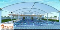 Swimming Pool Tensile Structure - Color: White