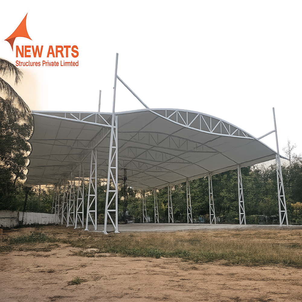 Fabric Membrane Structures - Aluminum Frame, Modular Design, White Color | Easily Assembled, Ideal for Auditoriums, Car Parking, Walkways, and Gazebos