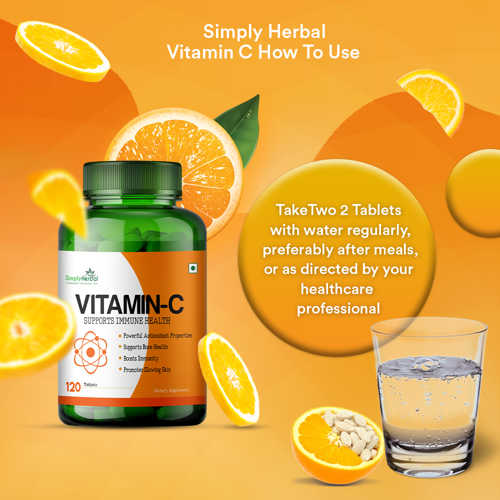 Simply Herbal Vitamin C Tablets for Glowing Skin  Face