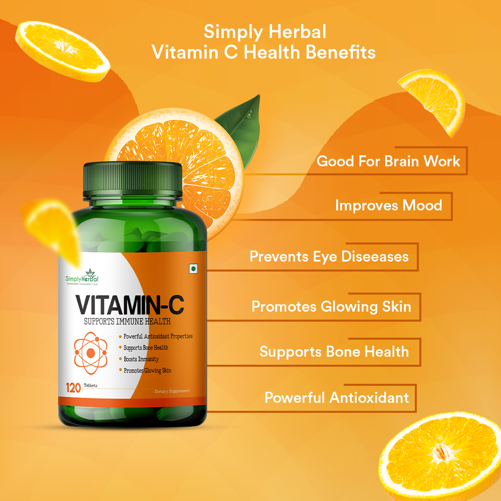Simply Herbal Vitamin C Tablets for Glowing Skin  Face