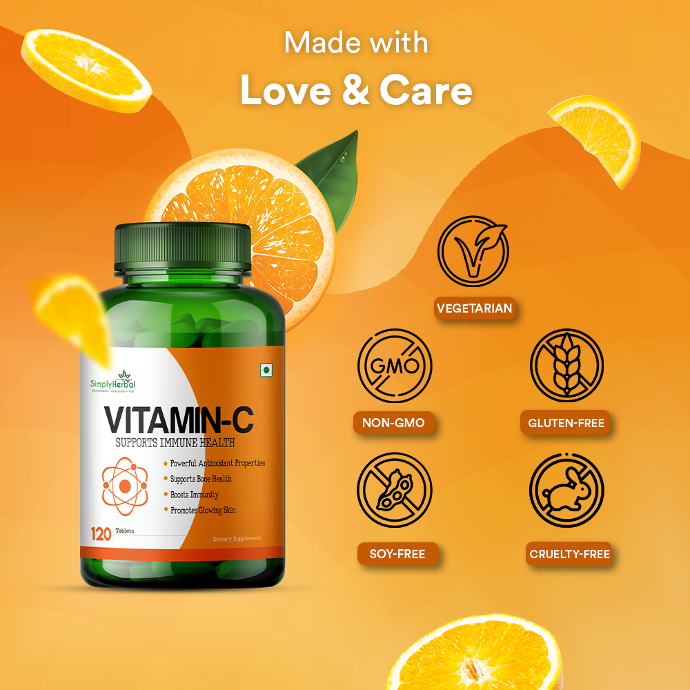 Simply Herbal Vitamin C Tablets for Glowing Skin  Face