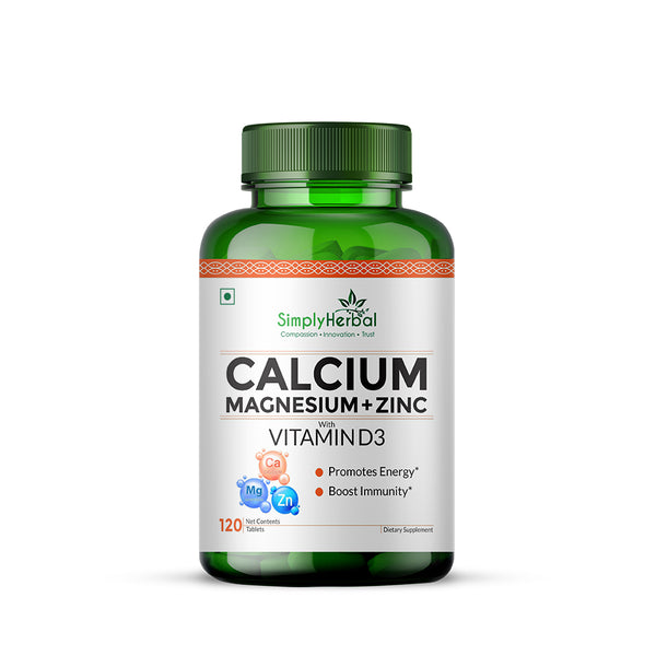 Simply Herbal Calcium Magnesium Zinc Supplement Tablets