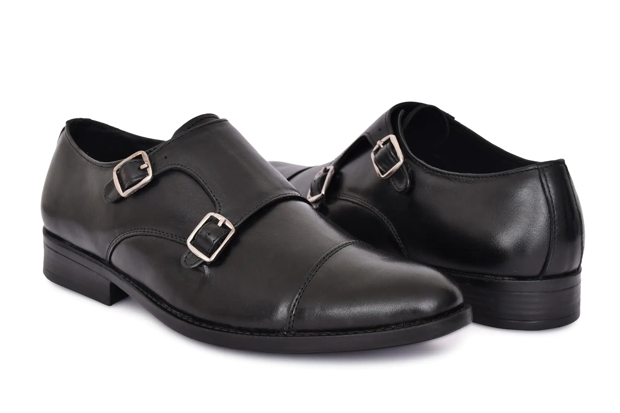 Double Buckle Monk Strap Shoes
