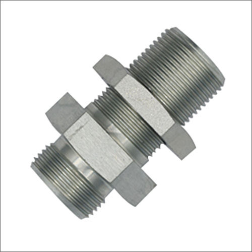 Silver Bulkhead Straight Connector