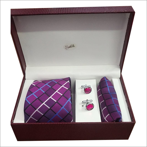 Printed Cufflink And Tie Pin Set