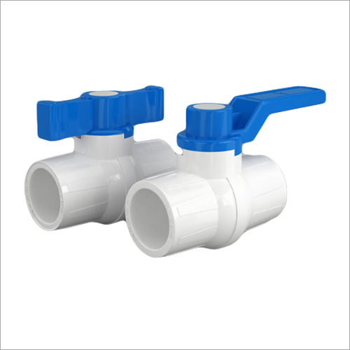 White Solid UPVC Ball Valve 15 MM - Plastic Material, 15 MM Size, Multicolor Finish | 2 Way Connection, Smooth Control Structure for Residential & Commercial Use