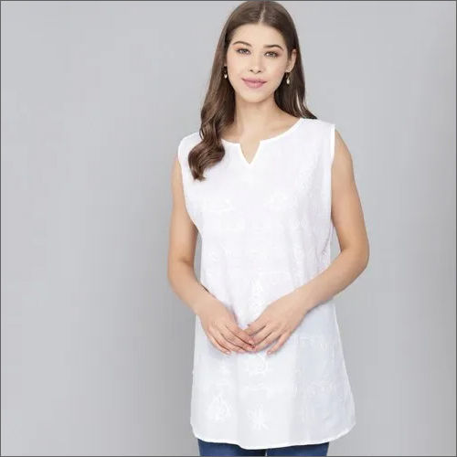 Embroidered Cotton Top for Women