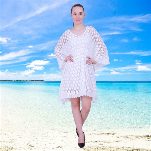 Ladies White Cotton Kaftan
