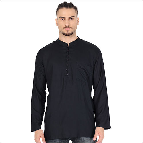 Mens Black Short Kurta