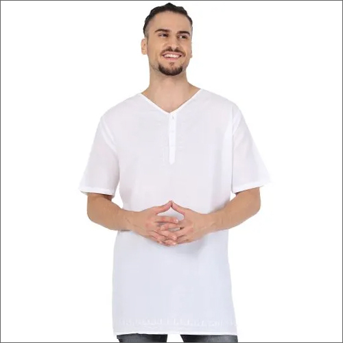 Mens White Cotton Kurta