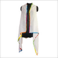 Ladies Cotton Shrug With Pom Pom Lace - Feature: Washable