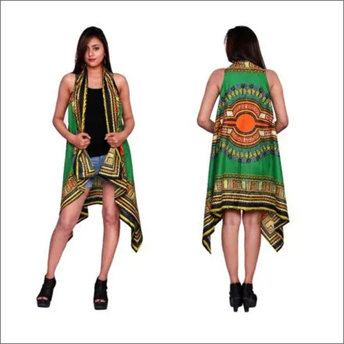 Ladies Rayon Multi Color Dashiki Shrug