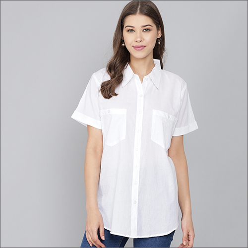 Ladies White Cotton Shirt