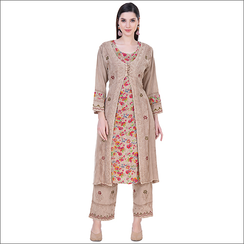 Ladies Rayon Acid Wash Kurti Palazzo Set