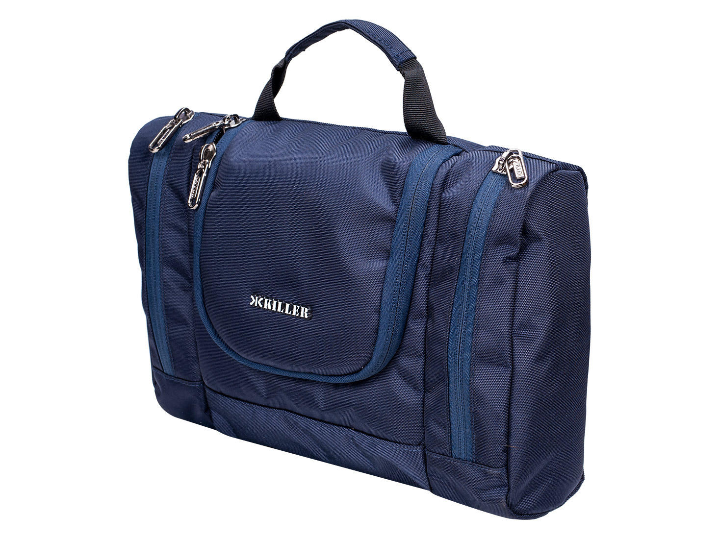 Blue Polyester Hanging Travel Kit Bag