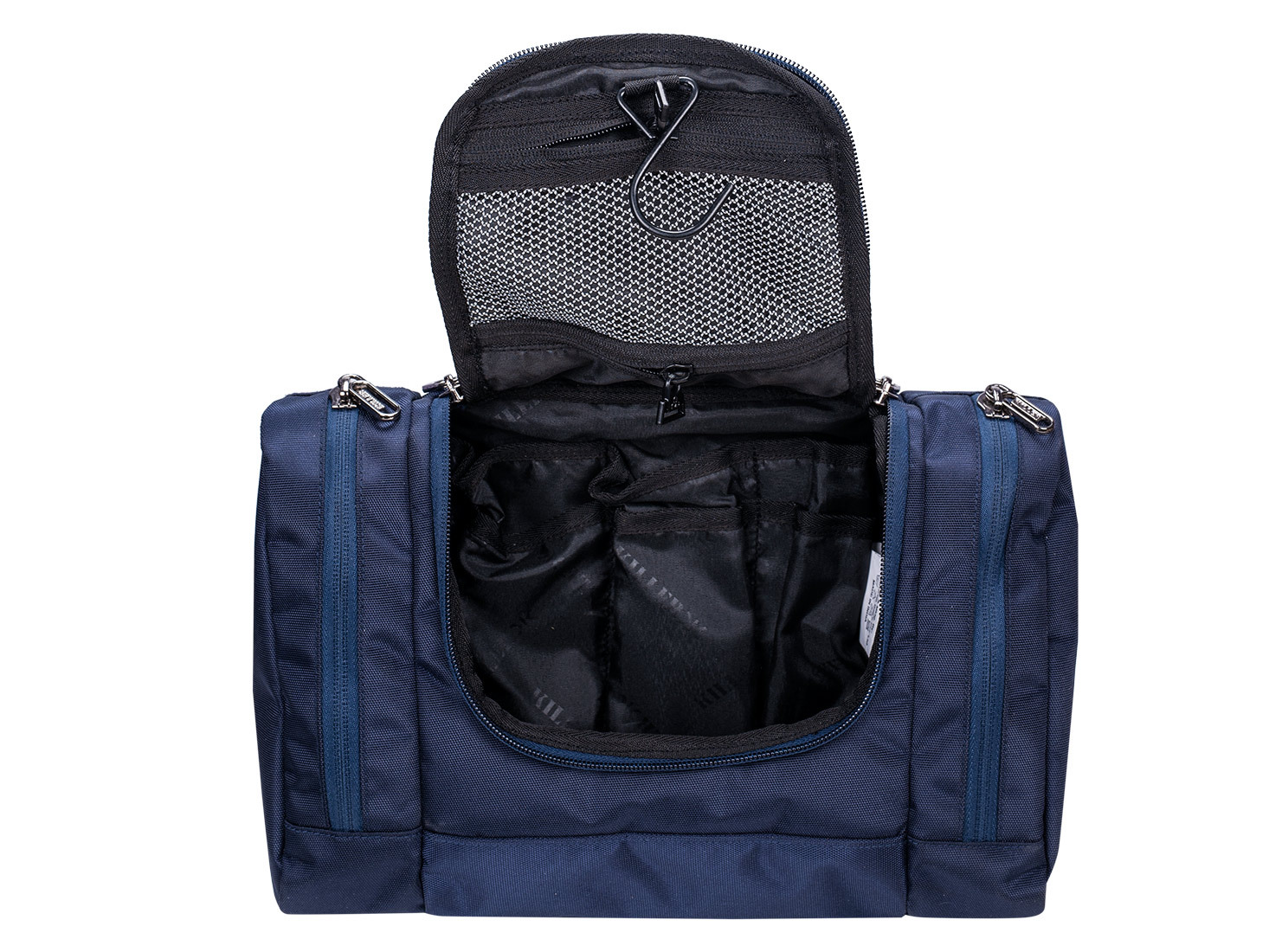 Blue Polyester Hanging Travel Kit Bag