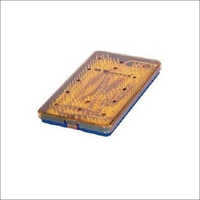 Medium Plastic Sterilization Tray With Silicon Pin Mat - Medical Grade Plastic, 280x150x50mm, Transparent Lid, Stackable, Autoclavable
