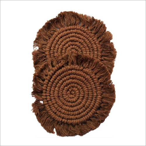 Cotton Coaster - Dark Brown, Premium Quality Macrame Design for Home Furnishing