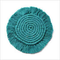 Premium Macrame Teal Blue Cotton Coaster