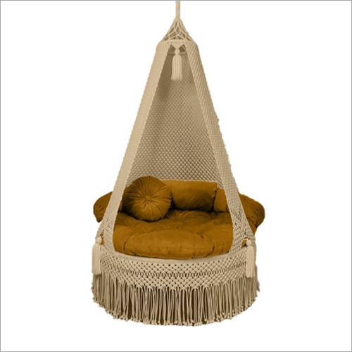 Mustard Macrame Swing Beige Color Kaahira