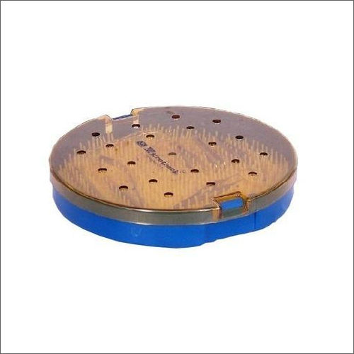 Round Plastic Sterilization Tray with Single Silicone Mat