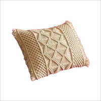Cream Macrame Handmade Knit Cushion Cover